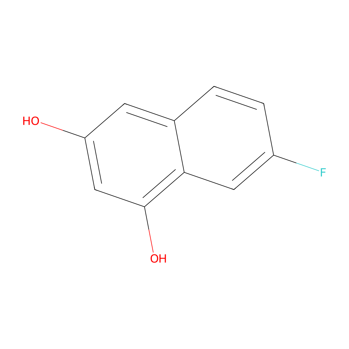 7-Fluoronaphthalene-1,3-diol molecular structure, CAS 2460027-79-4