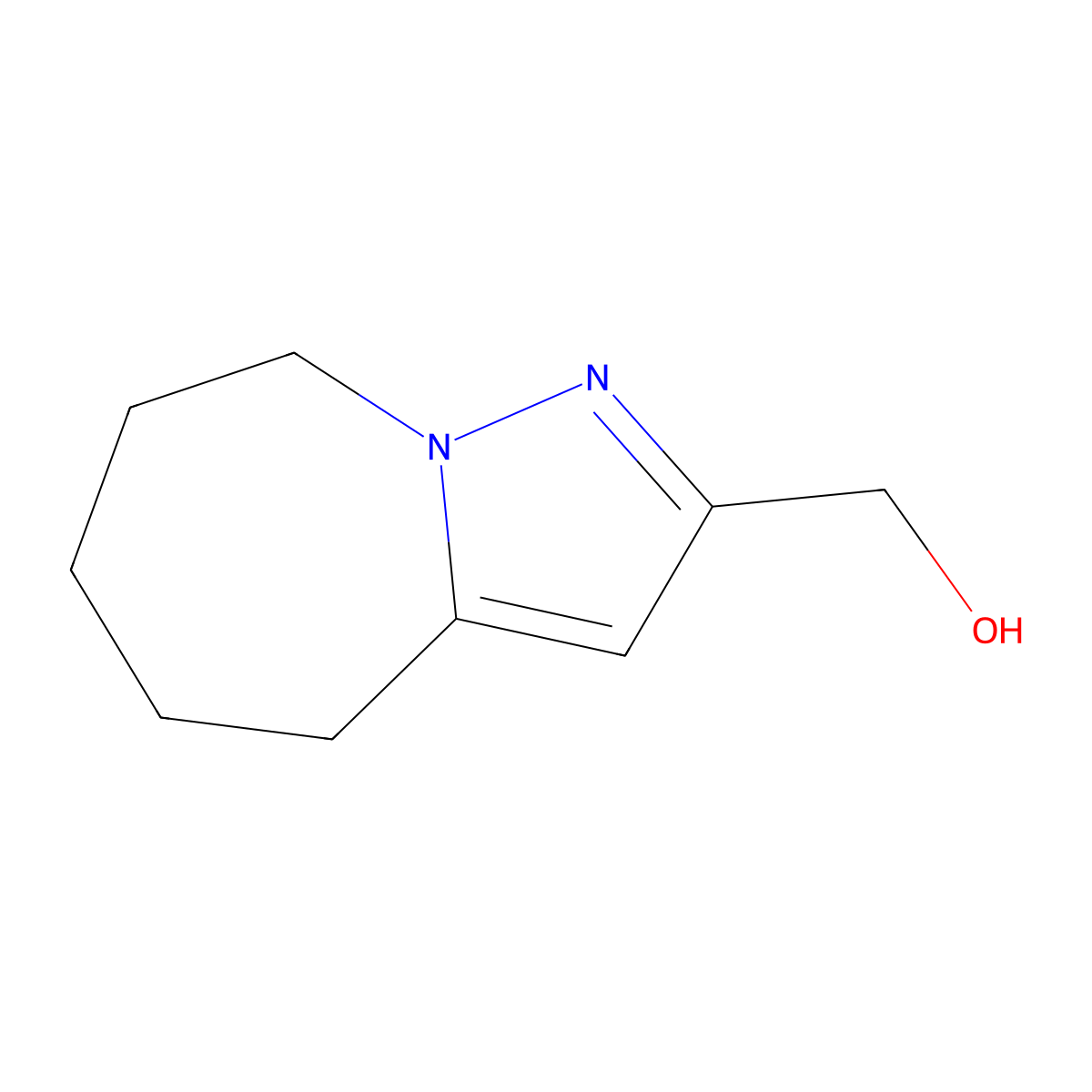 (5,6,7,8-Tetrahydro-4H-pyrazolo[1,5-a]azepin-2-yl)methanol molecular structure, CAS 2460029-06-3