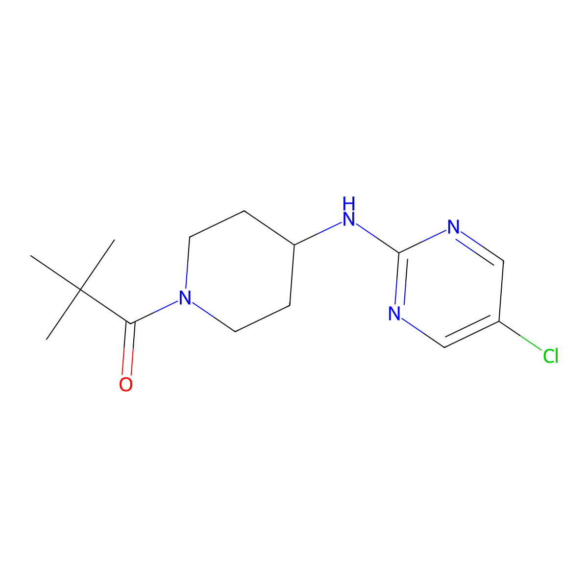 1-{4-[(5-Chloropyrimidin-2-yl)amino]piperidin-1-yl}-2,2-dimethylpropan-1-one molecular structure, CAS 2460107-05-3