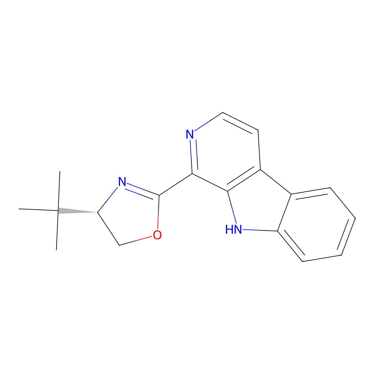 (s)-4-(tert-Butyl)-2-(9h-pyrido[3,4-b]indol-1-yl)-4,5-dihydrooxazole molecular structure, CAS 2460172-76-1