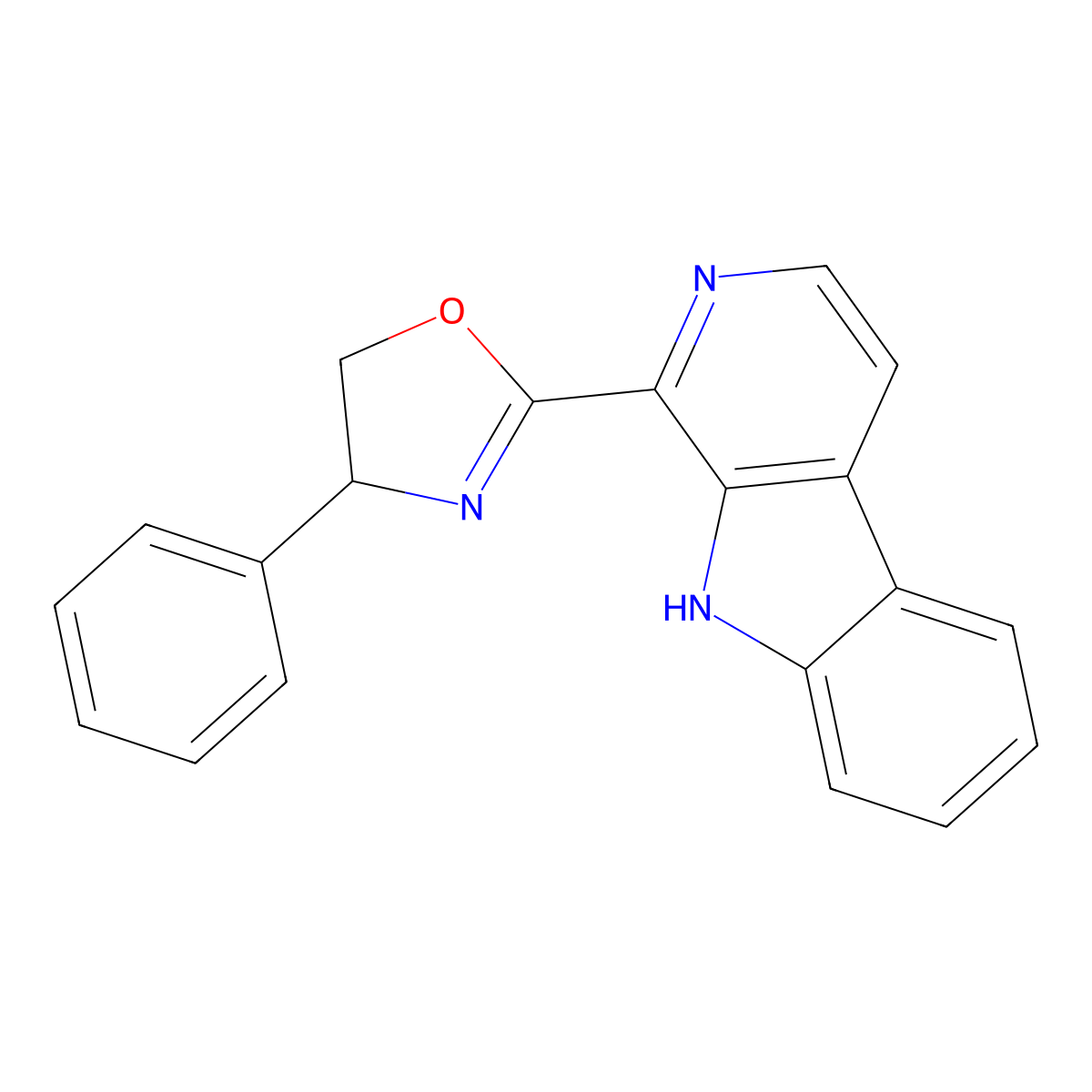 (S)-4-Phenyl-2-(9H-pyrido[3,4-b]indol-1-yl)-4,5-dihydrooxazole molecular structure, CAS 2460172-77-2