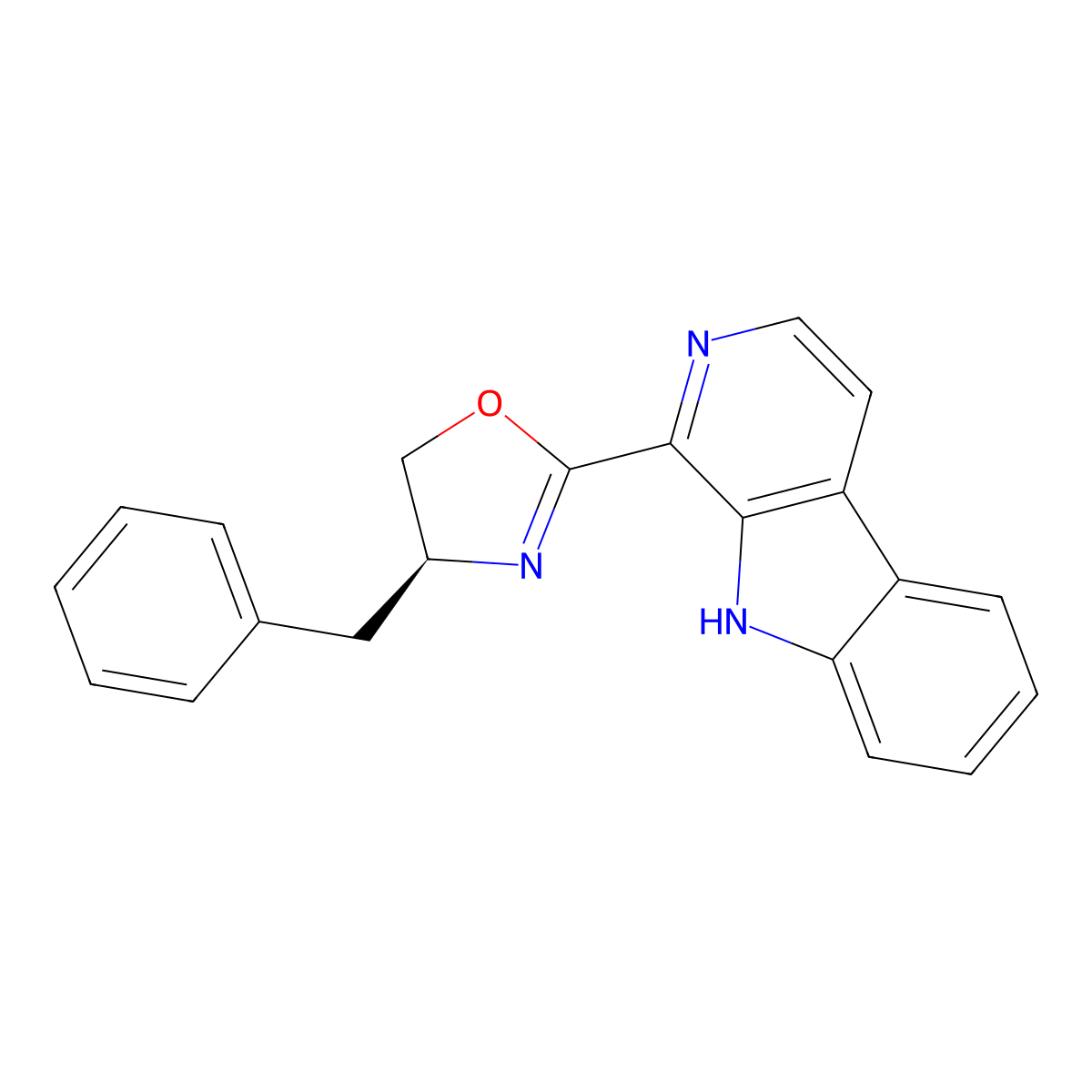 (S)-4-Benzyl-2-(9H-pyrido[3,4-b]indol-1-yl)-4,5-dihydrooxazole molecular structure, CAS 2460172-78-3