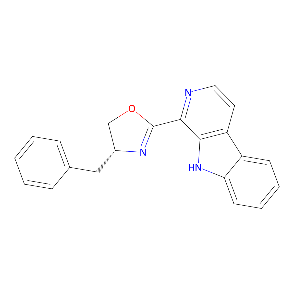 (R)-4-Benzyl-2-(9H-pyrido[3,4-b]indol-1-yl)-4,5-dihydrooxazole molecular structure, CAS 2460172-79-4