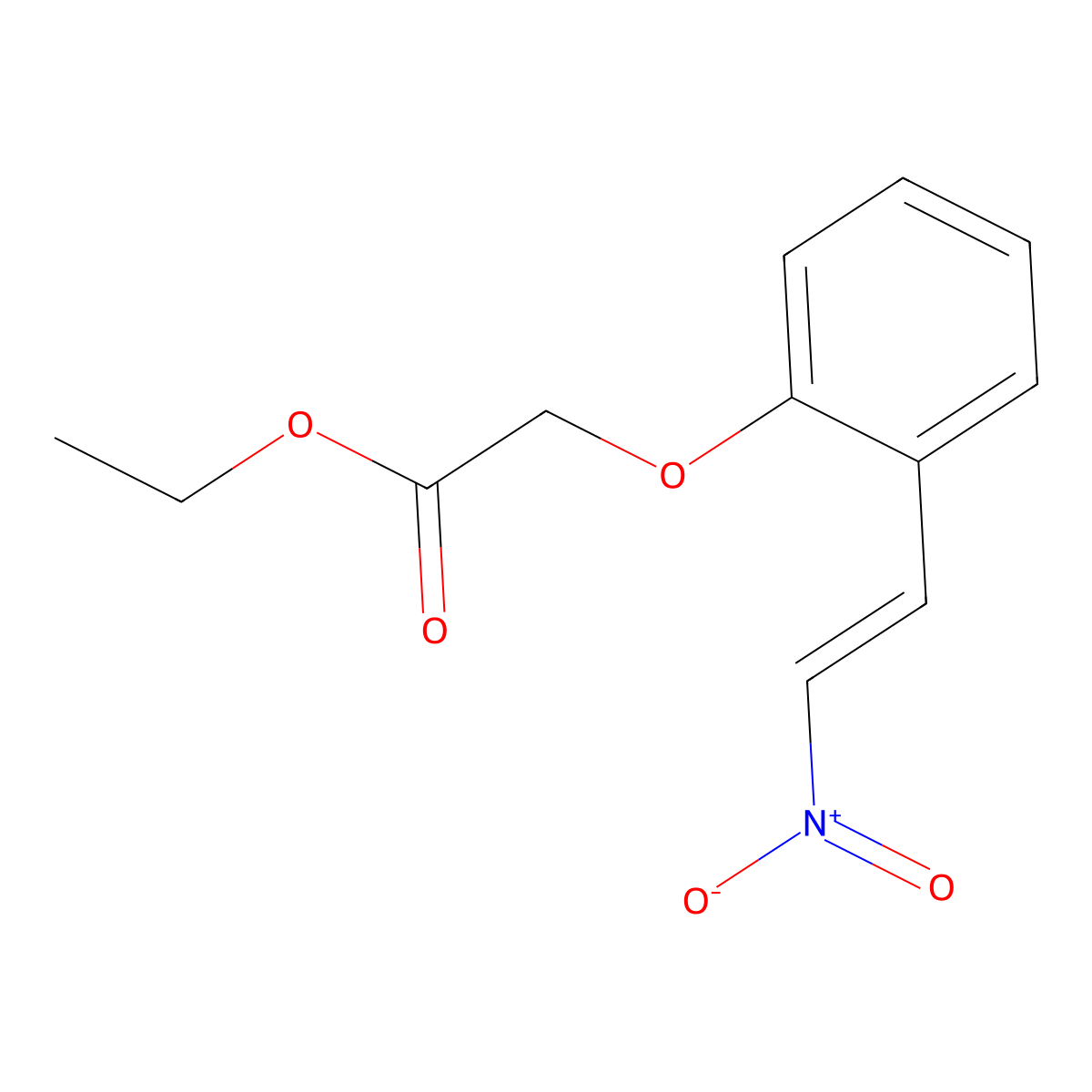 Ethyl 2-[2-(2-nitroethenyl)phenoxy]acetate molecular structure, CAS 24602-87-7