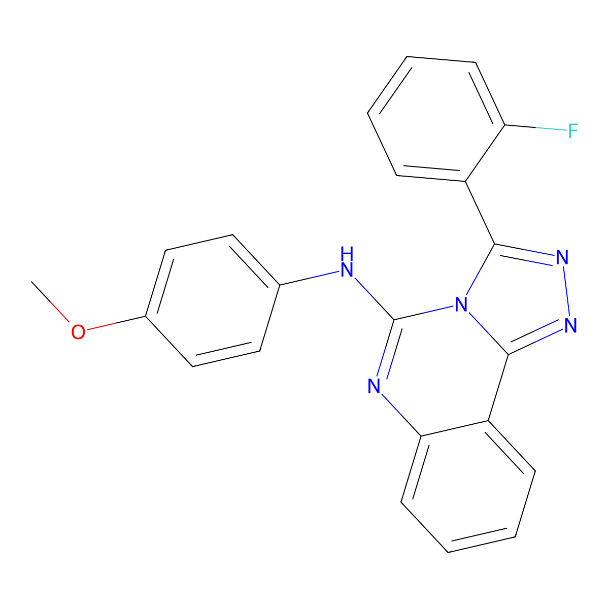 3-(2-fluorophenyl)-N-(4-methoxyphenyl)-[1,2,4]triazolo[4,3-c]quinazolin-5-amine molecular structure, CAS 246021-96-5