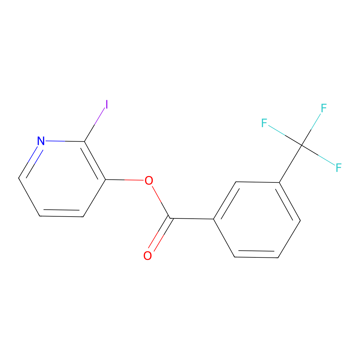2-Iodo-3-pyridinyl 3-(trifluoromethyl)benzenecarboxylate molecular structure, CAS 246022-00-4