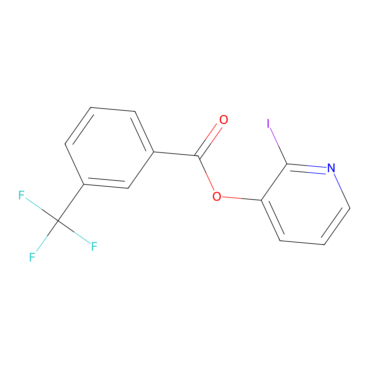 2-Iodo-3-pyridinyl 3-(trifluoromethyl)benzenecarboxylate molecular structure, CAS 246022-00-4
