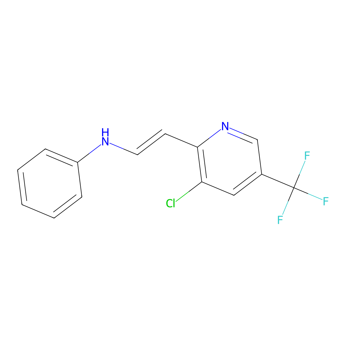 N-[(E)-2-[3-chloro-5-(trifluoromethyl)pyridin-2-yl]ethenyl]aniline molecular structure, CAS 246022-07-1