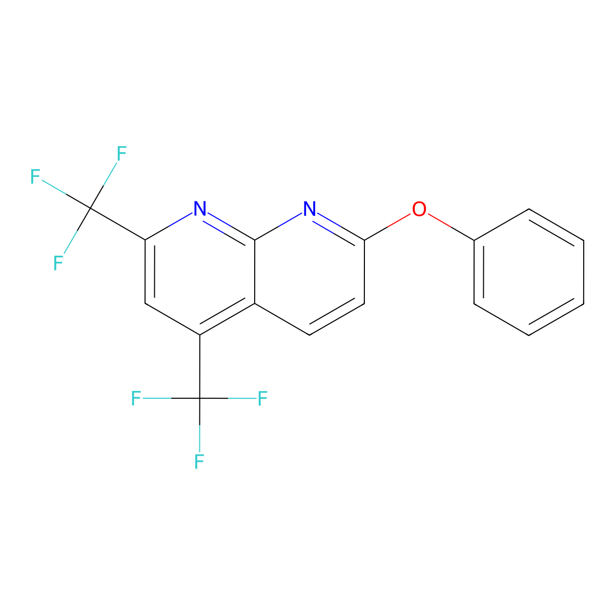 7-Phenoxy-2,4-bis(trifluoromethyl)-1,8-naphthyridine molecular structure, CAS 246022-22-0