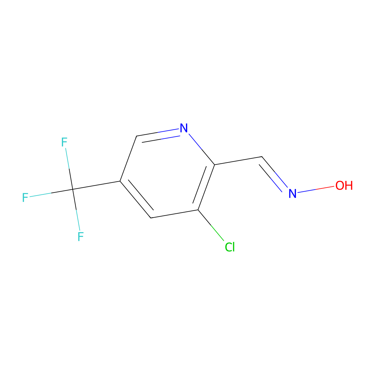 3-Chloro-5-(trifluoromethyl)-2-pyridinecarbaldehyde oxime molecular structure, CAS 246022-23-1