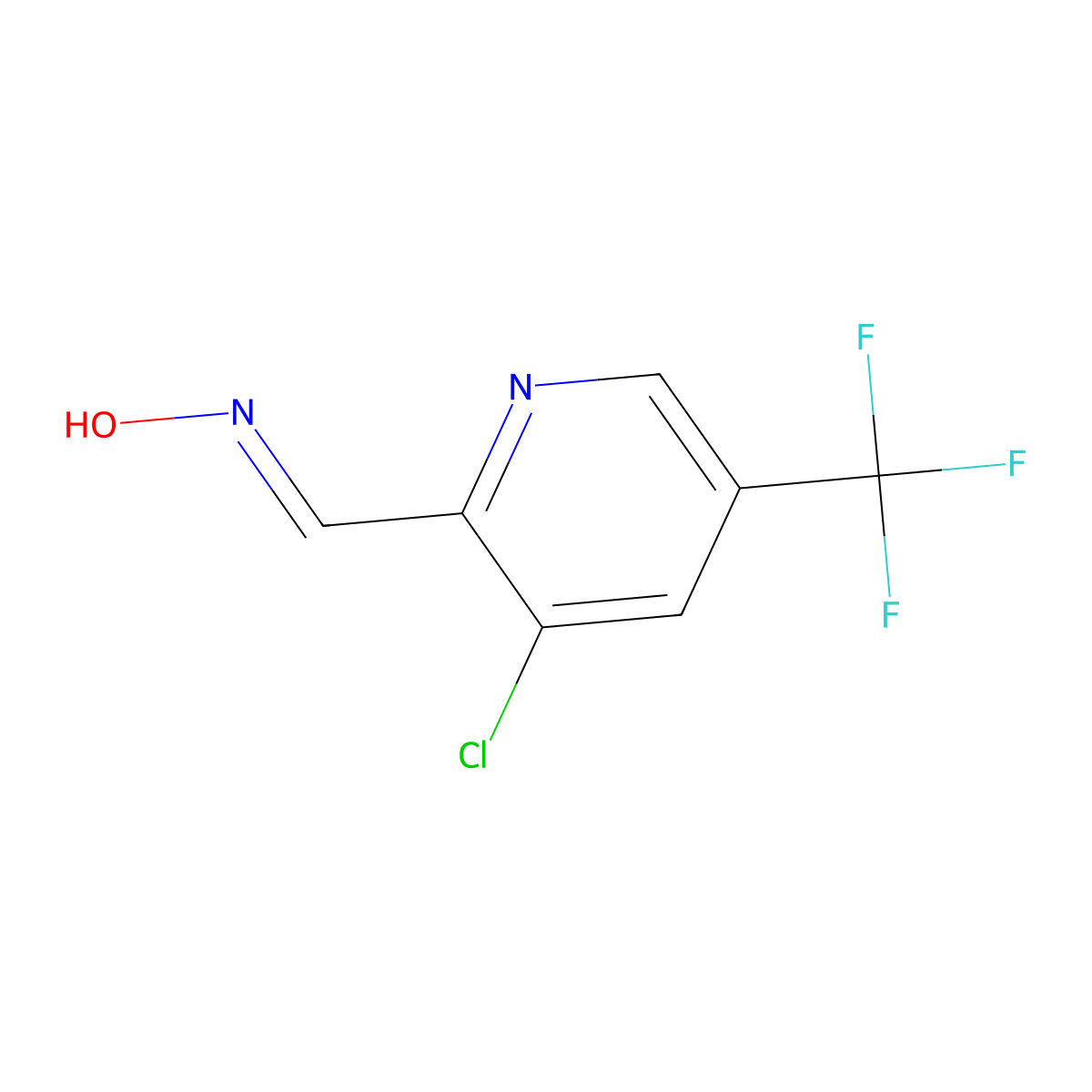 3-Chloro-5-(trifluoromethyl)-2-pyridinecarbaldehyde oxime molecular structure, CAS 246022-23-1