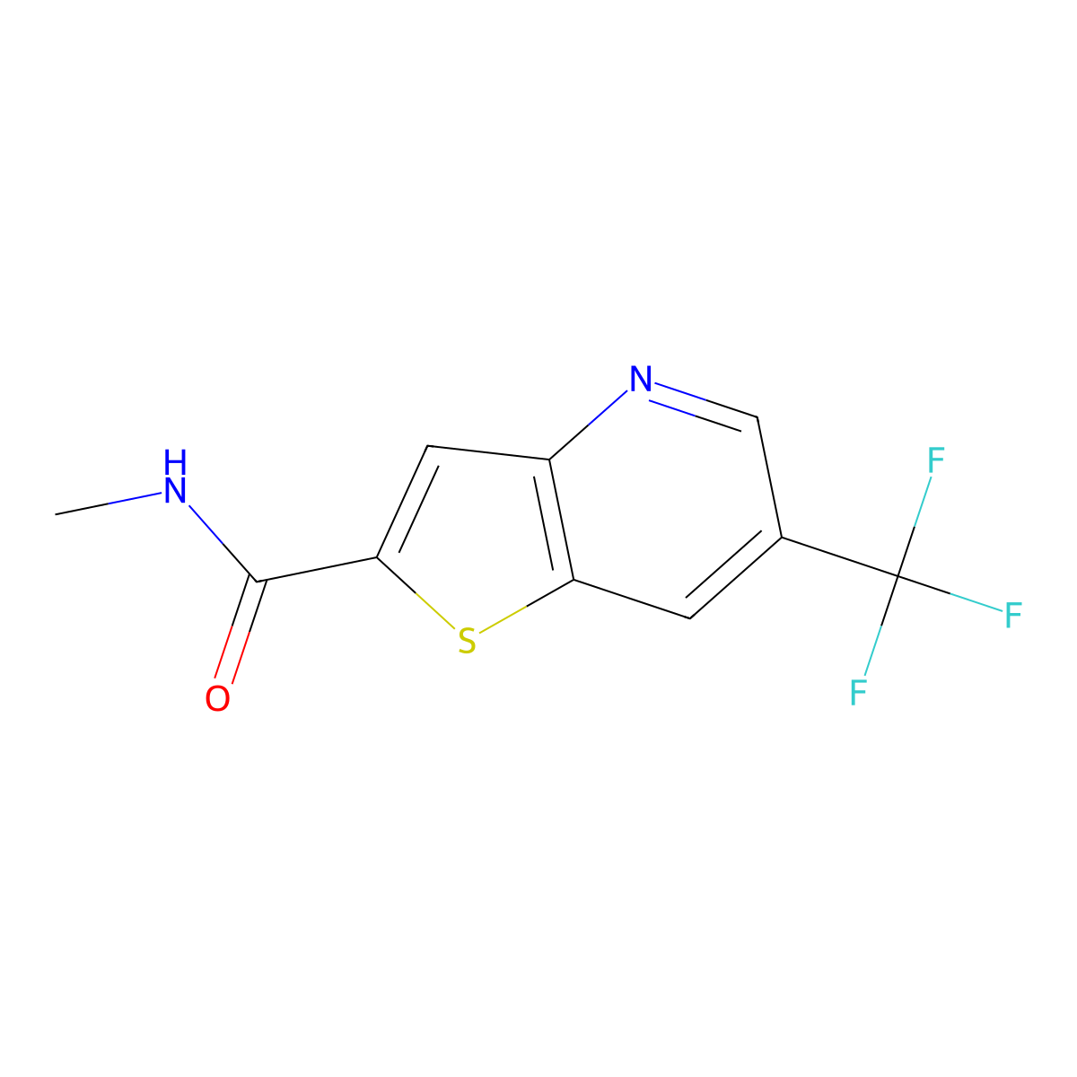 N-methyl-6-(trifluoromethyl)thieno[3,2-b]pyridine-2-carboxamide molecular structure, CAS 246022-35-5