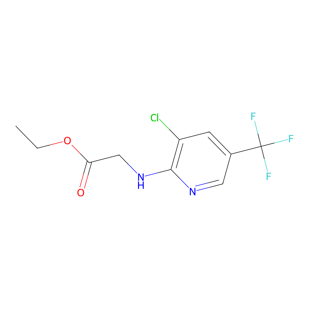 Ethyl 2-{[3-chloro-5-(trifluoromethyl)-2-pyridinyl]amino}acetate molecular structure, CAS 246022-36-6
