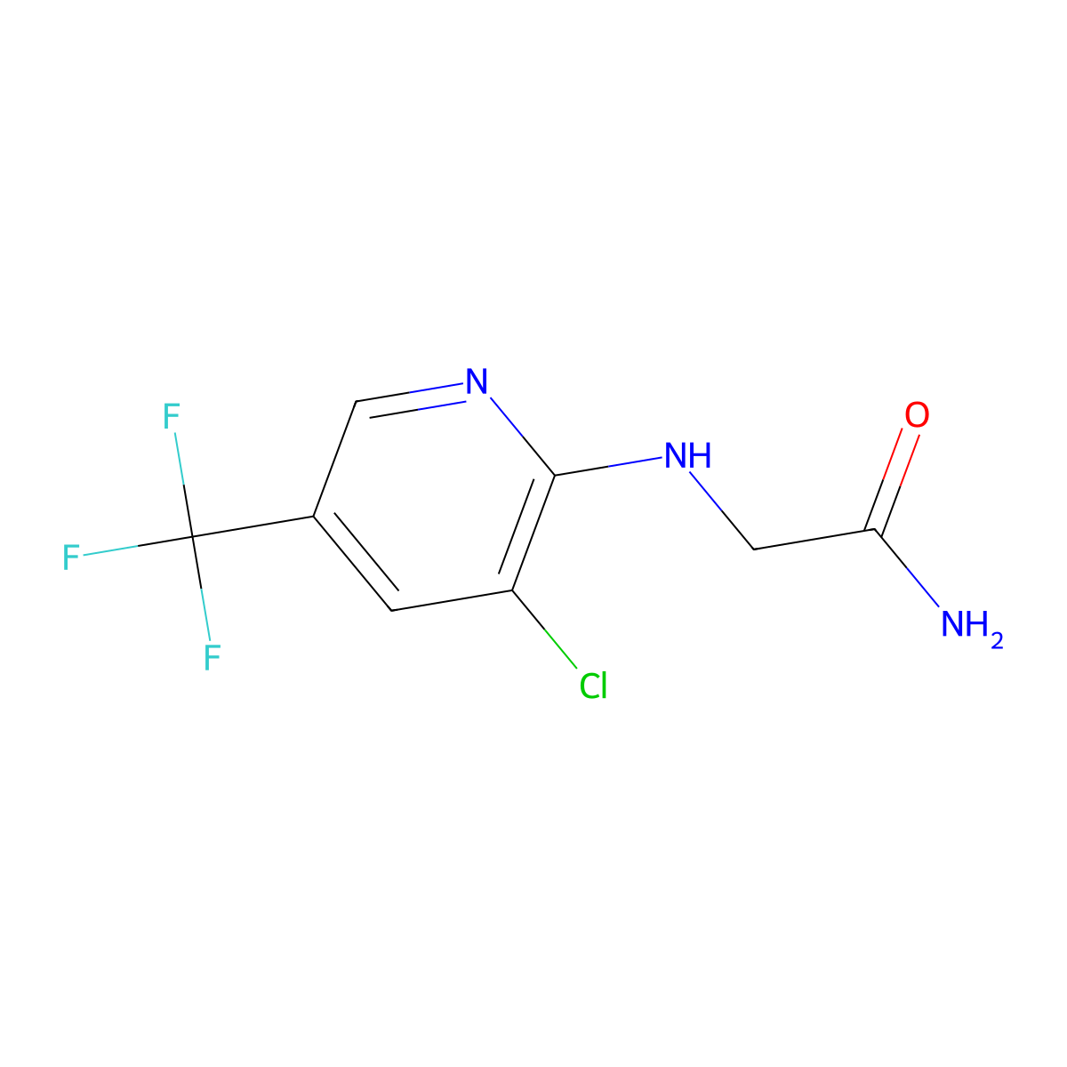 2-{[3-Chloro-5-(trifluoromethyl)-2-pyridinyl]amino}acetamide molecular structure, CAS 246022-40-2