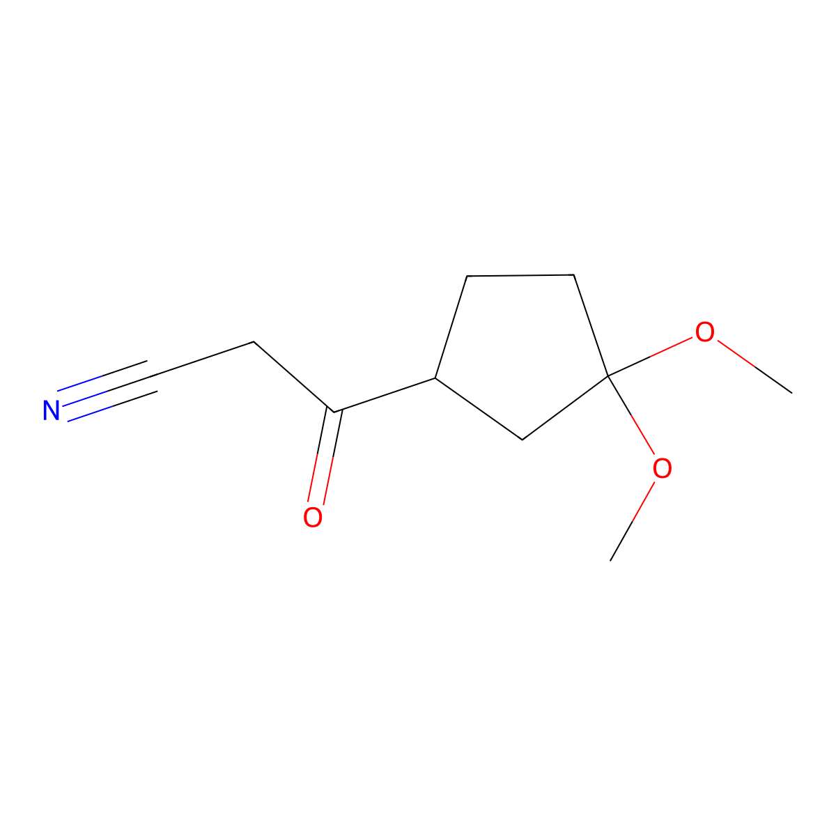 3-(3,3-Dimethoxycyclopentyl)-3-oxo-propanenitrile molecular structure, CAS 2460255-75-6