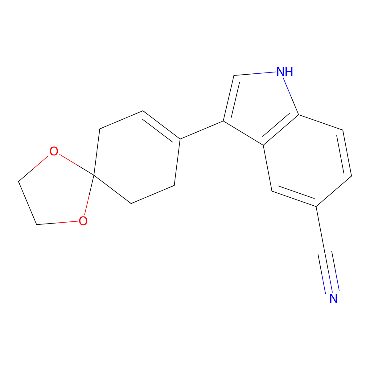 3-(1,4-Dioxaspiro[4.5]dec-7-EN-8-YL)-1H-indole-5-carbonitrile molecular structure, CAS 246028-92-2