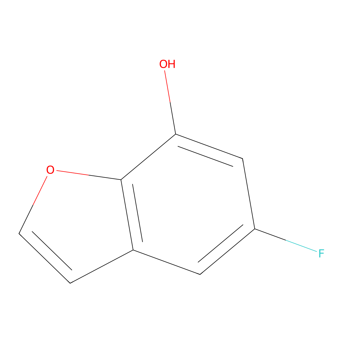 5-Fluoro-7-hydroxybenzofuran molecular structure, CAS 246029-02-7