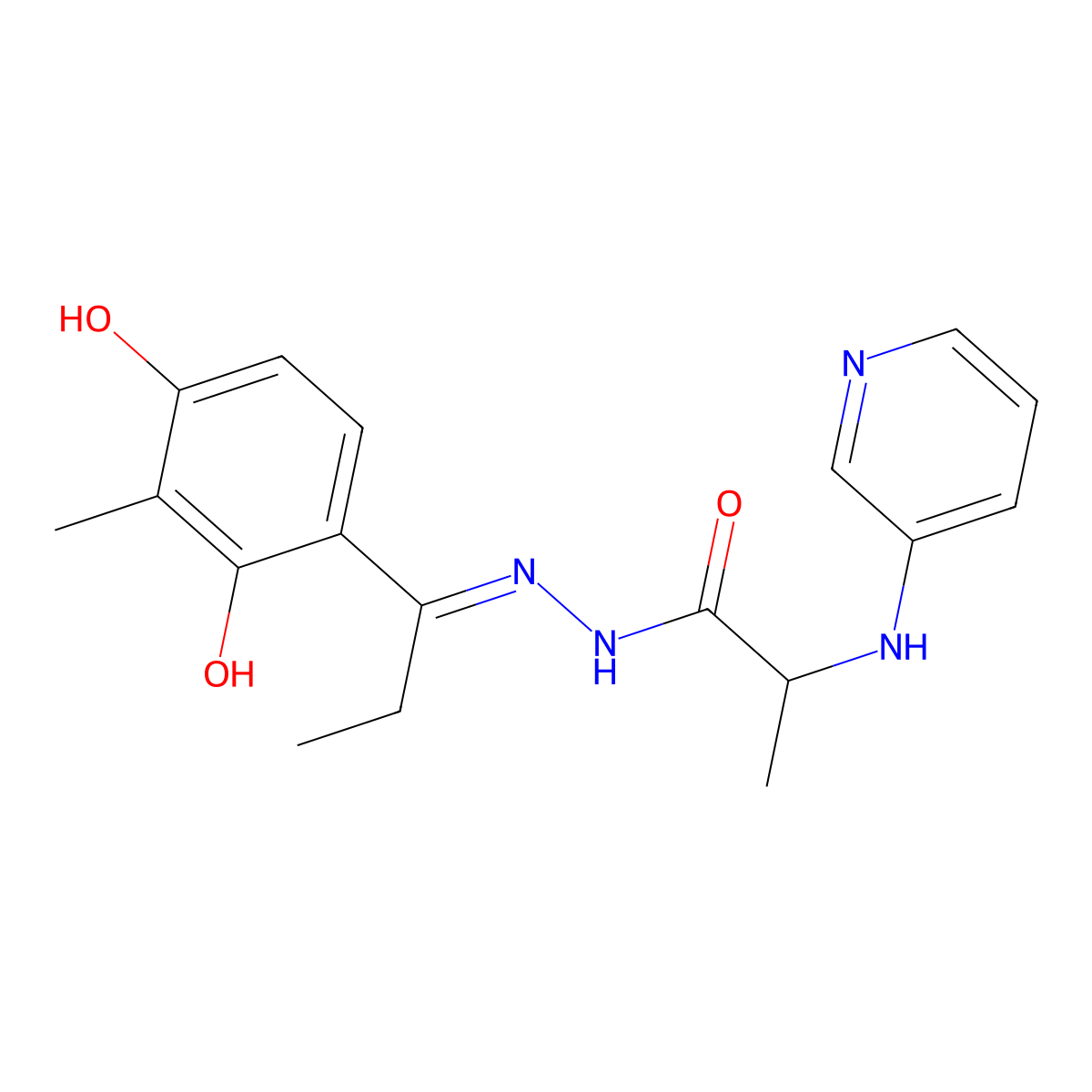 N-3-Pyridinylalanine (2E)-2-[1-(2,4-dihydroxy-3-methylphenyl)propylidene]hydrazide molecular structure, CAS 2460299-60-7