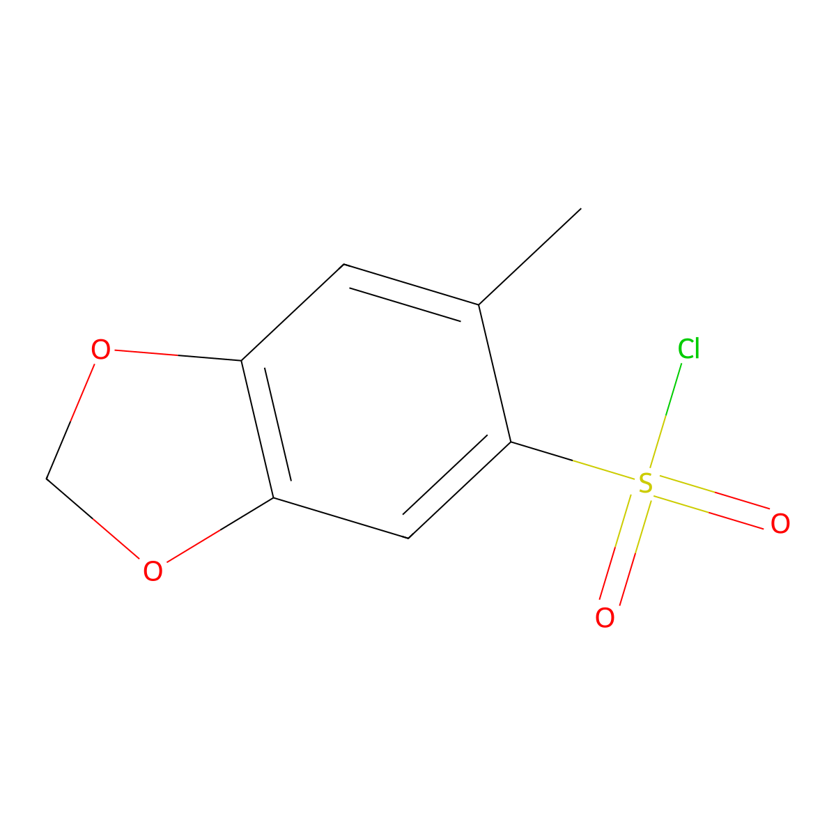 6-Methyl-1,3-dioxaindane-5-sulfonyl chloride molecular structure, CAS 246033-22-7