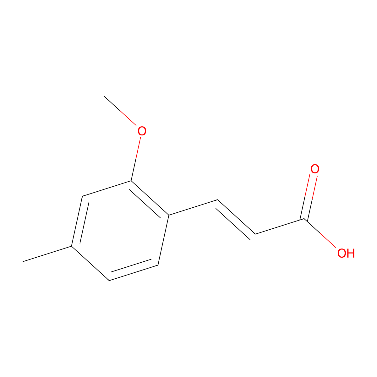 (2E)-3-(2-Methoxy-4-methylphenyl)prop-2-enoic acid molecular structure, CAS 246037-82-1