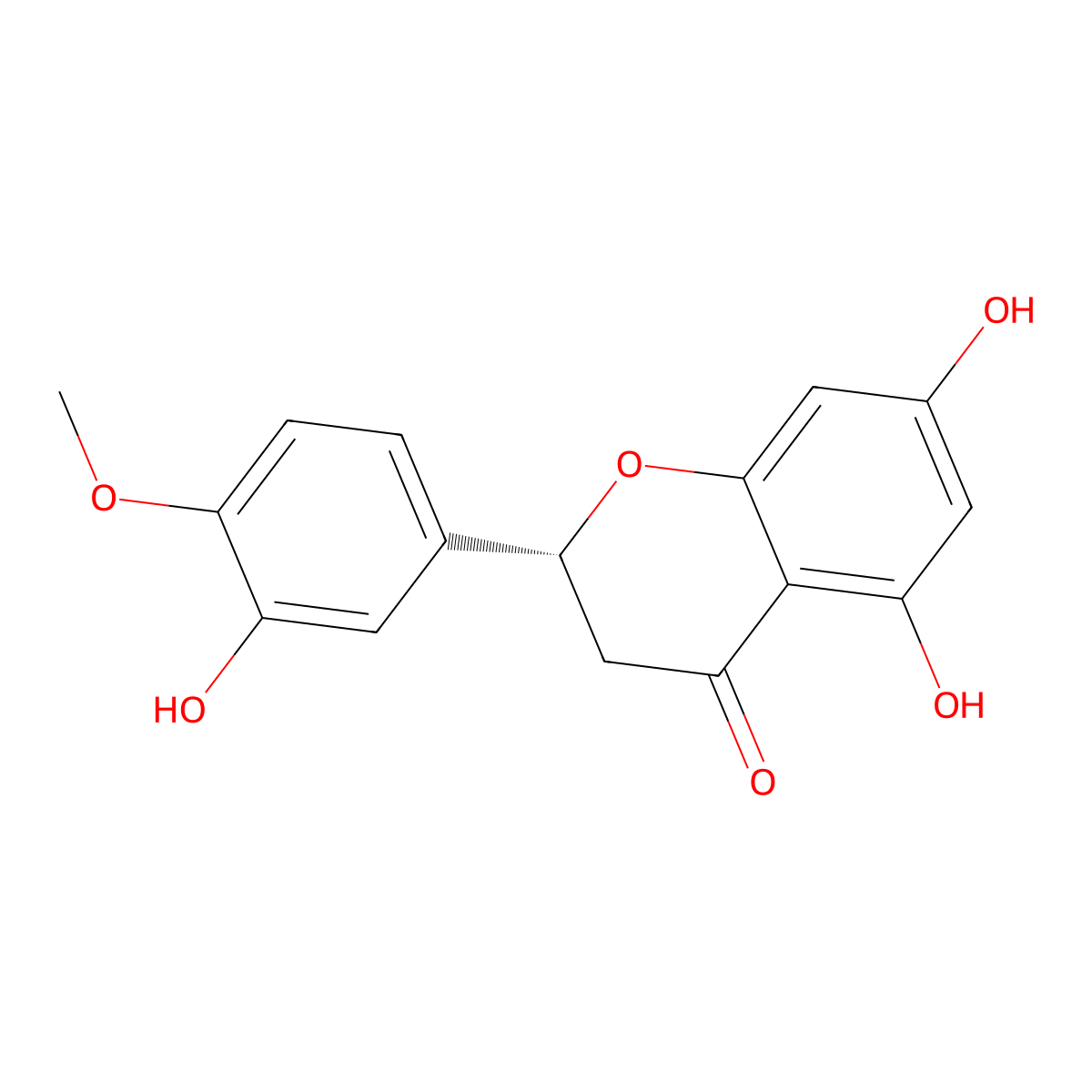 5,7-Dihydroxy-2-(3-hydroxy-4-methoxyphenyl)chroman-4-one molecular structure, CAS 24604-97-5