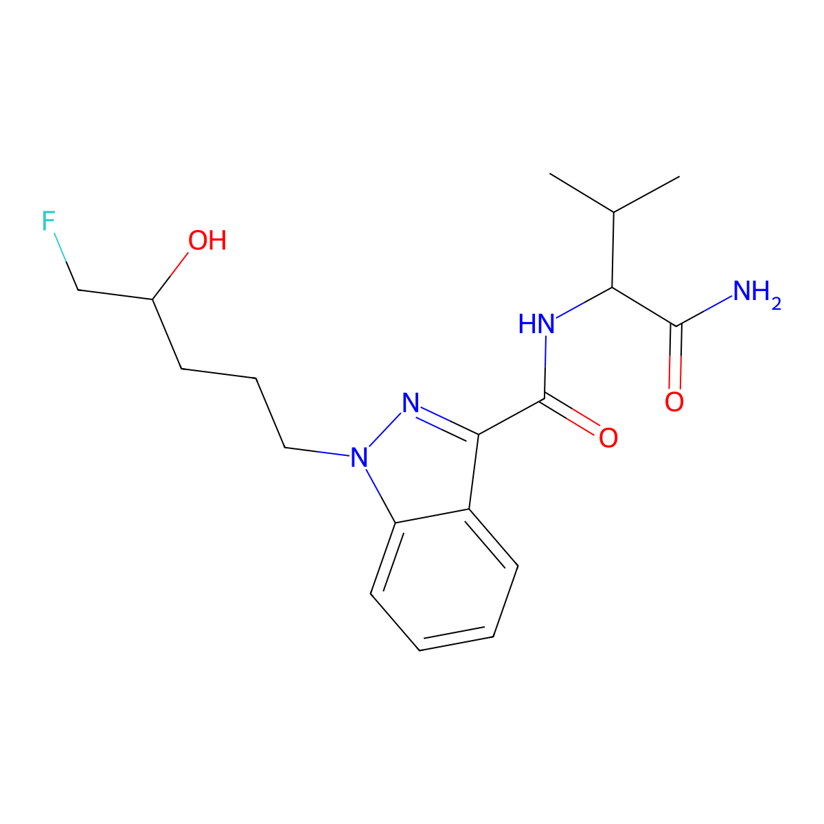 5-fluoro AB-PINACA N-(4-hydroxypentyl) metabolite molecular structure, CAS 2460433-23-0