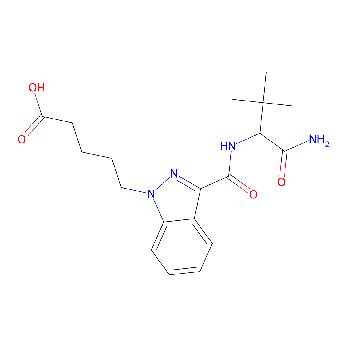 ADB-PINACA pentanoic acid metabolite molecular structure, CAS 2460433-29-6