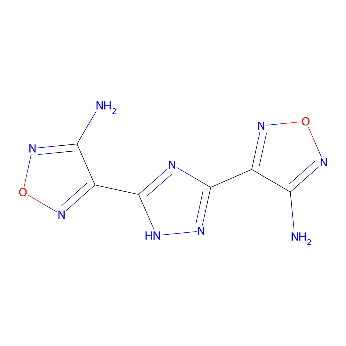 1,2,5-Oxadiazol-3-amine, 4,4'-(1H-1,2,4-triazole-3,5-diyl)bis- molecular structure, CAS 246048-66-8