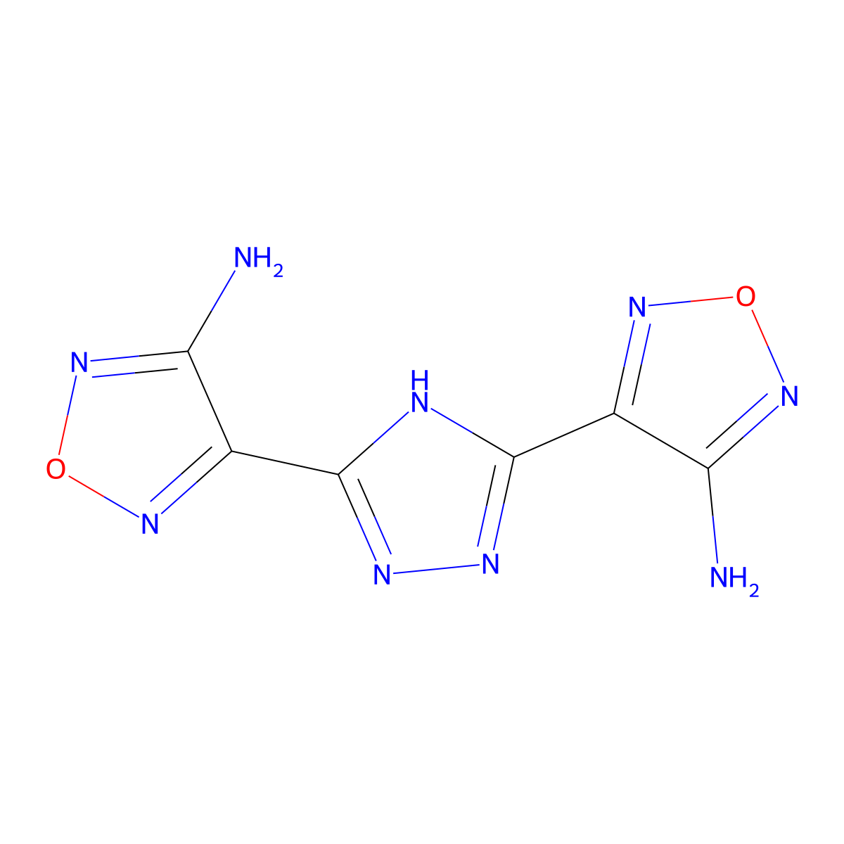 1,2,5-Oxadiazol-3-amine, 4,4'-(1H-1,2,4-triazole-3,5-diyl)bis- molecular structure, CAS 246048-66-8