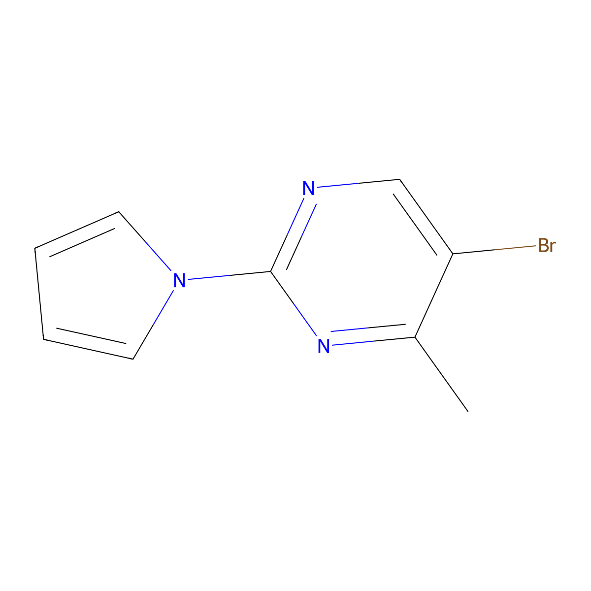 5-bromo-4-methyl-2-(1H-pyrrol-1-yl)pyrimidine molecular structure, CAS 2460489-95-4