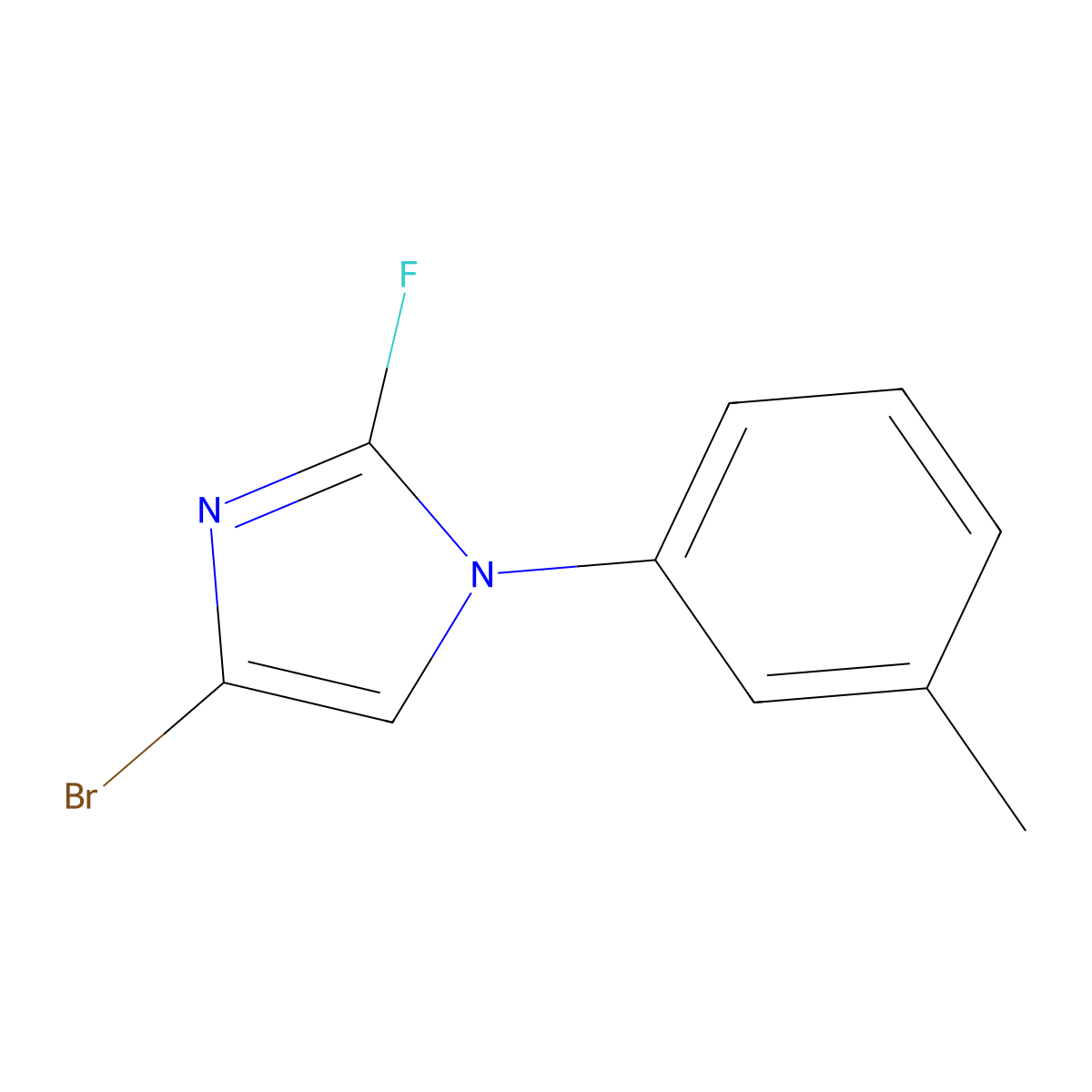 4-bromo-2-fluoro-1-(m-tolyl)-1H-imidazole molecular structure, CAS 2460489-98-7