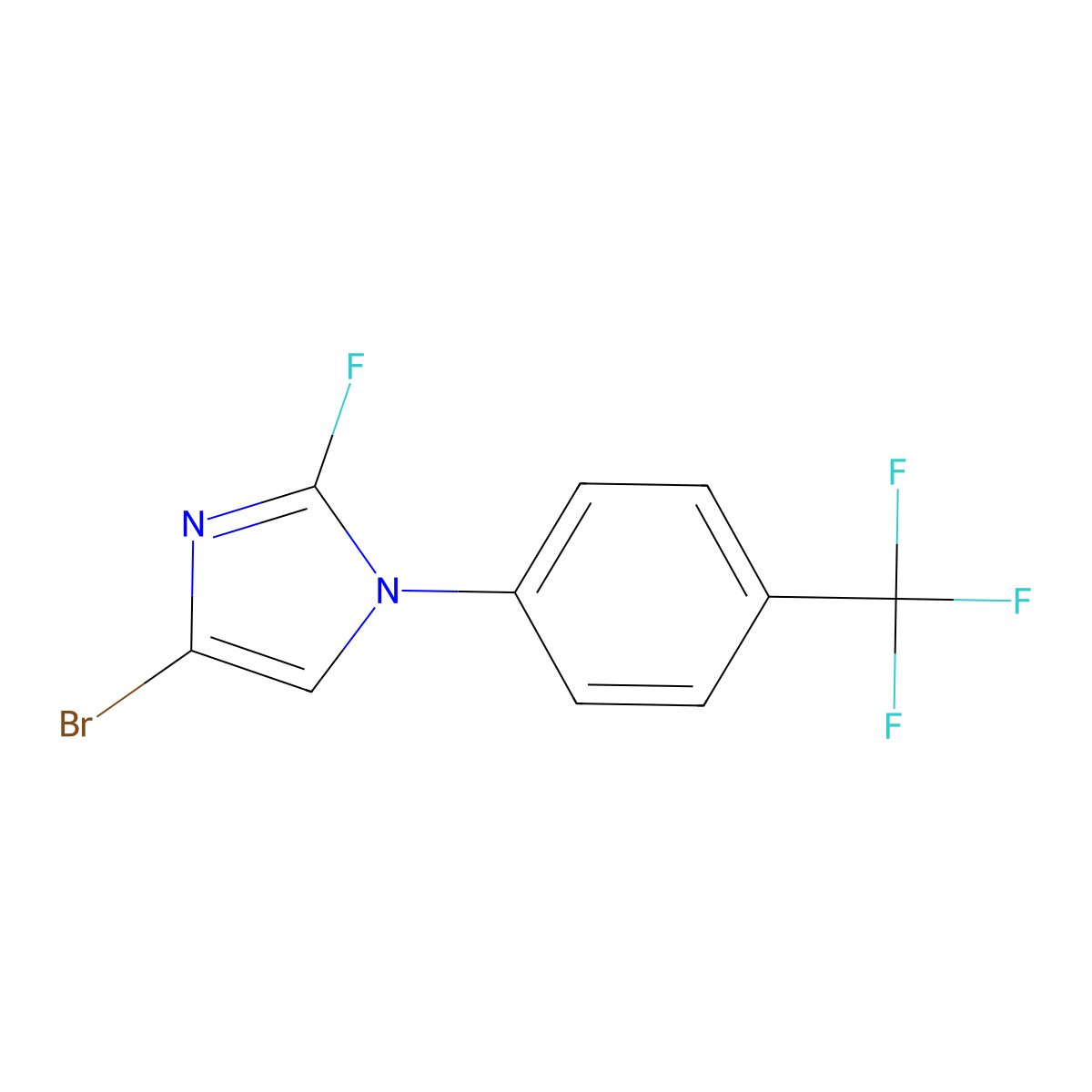4-bromo-2-fluoro-1-(4-(trifluoromethyl)phenyl)-1H-imidazole molecular structure, CAS 2460490-03-1