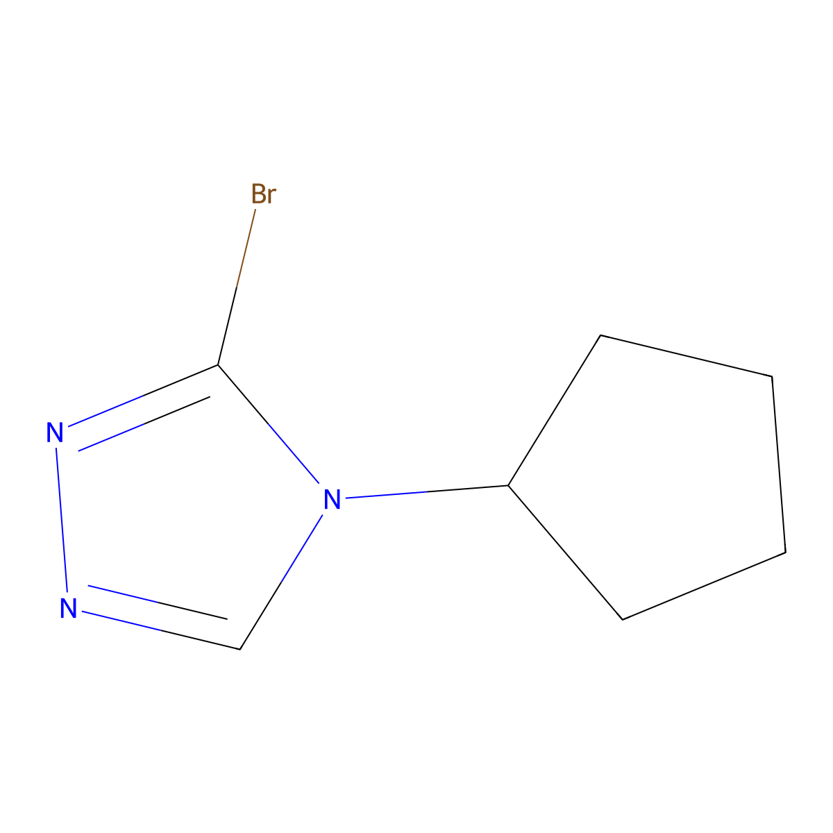 3-bromo-4-cyclopentyl-4H-1,2,4-triazole molecular structure, CAS 2460490-07-5