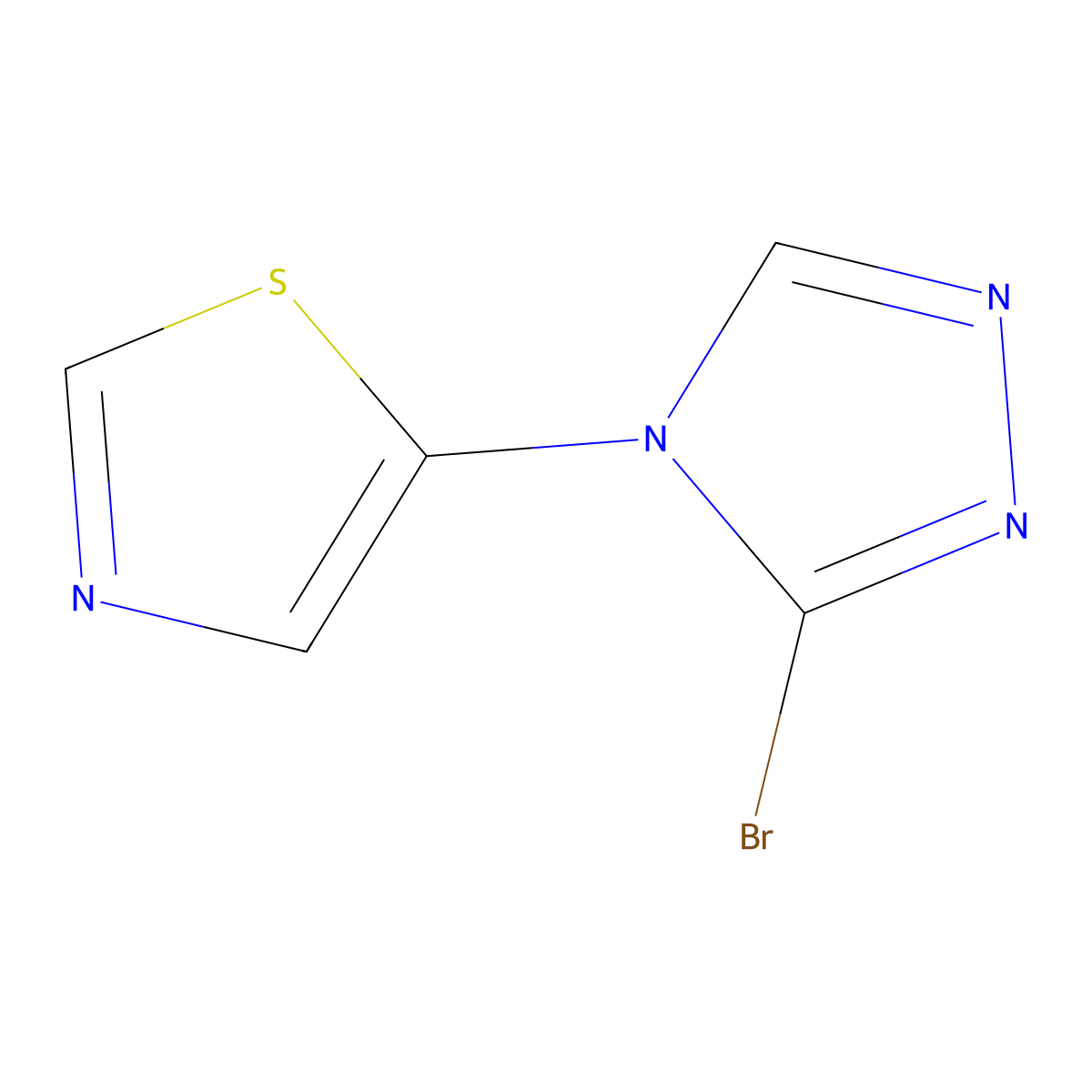 5-(3-bromo-4H-1,2,4-triazol-4-yl)thiazole molecular structure, CAS 2460490-09-7