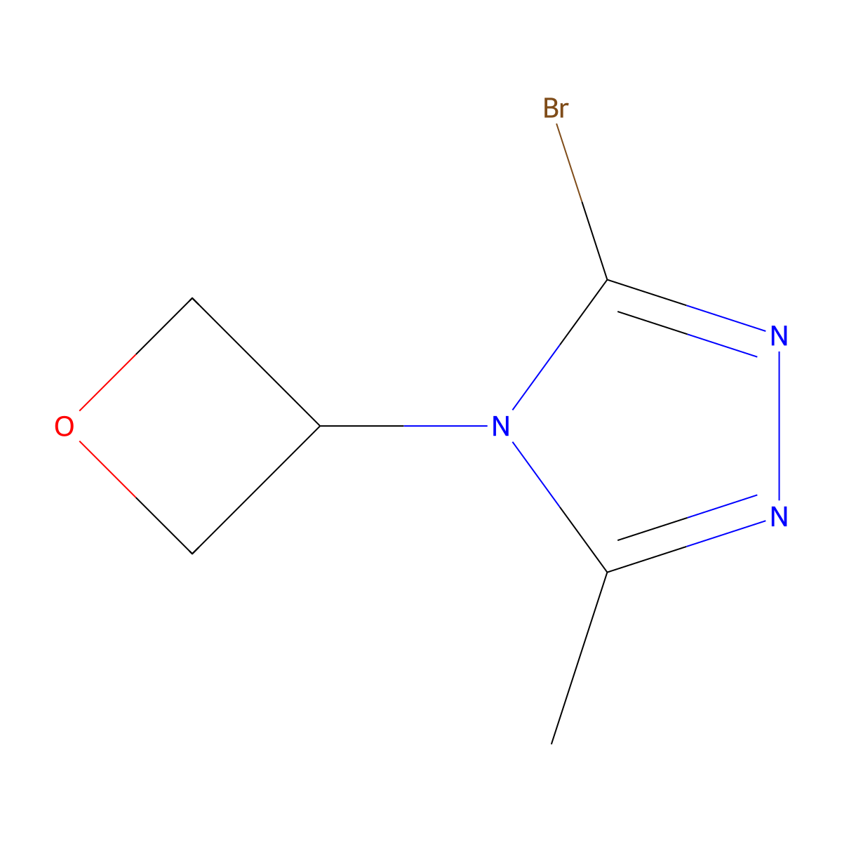3-bromo-5-methyl-4-(oxetan-3-yl)-4H-1,2,4-triazole molecular structure, CAS 2460490-15-5