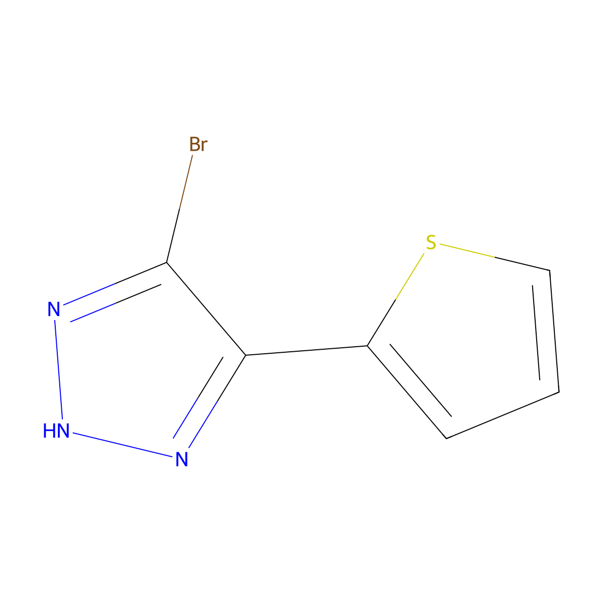 4-bromo-5-(thiophen-2-yl)-1H-1,2,3-triazole molecular structure, CAS 2460490-21-3