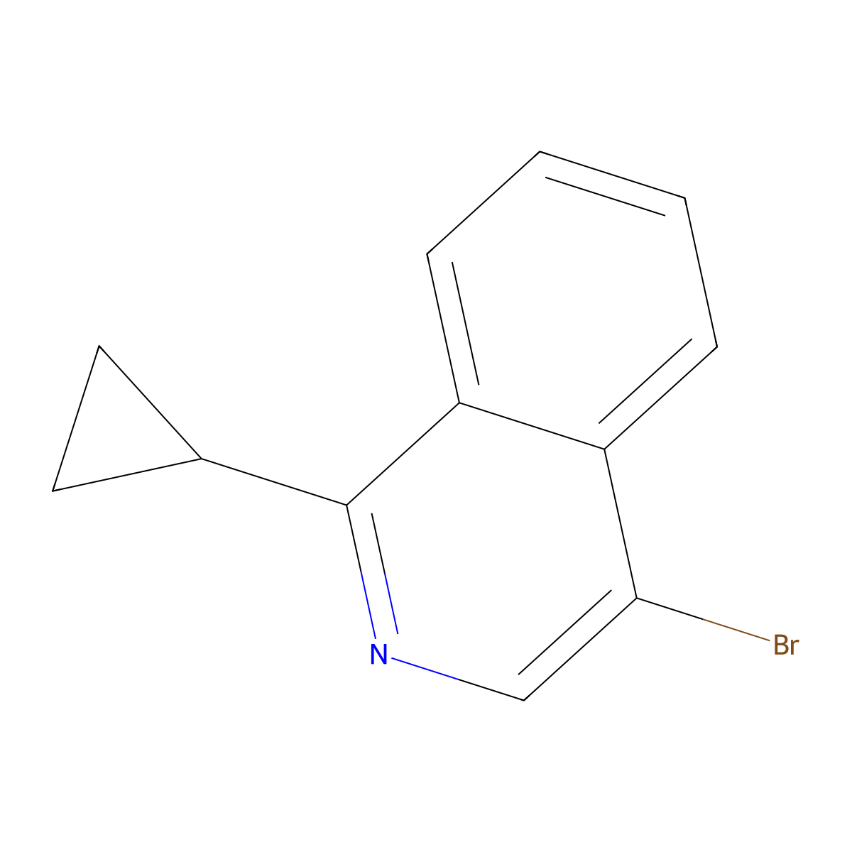 4-Bromo-1-cyclopropylisoquinoline molecular structure, CAS 2460490-22-4