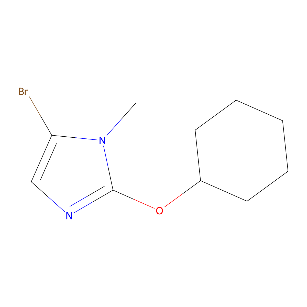 5-bromo-2-(cyclohexyloxy)-1-methyl-1H-imidazole molecular structure, CAS 2460490-27-9