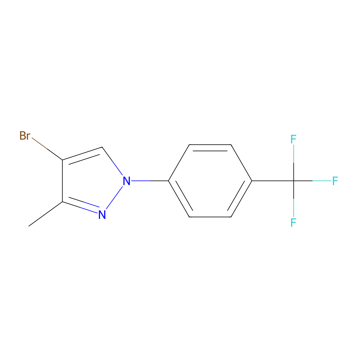 4-bromo-3-methyl-1-(4-(trifluoromethyl)phenyl)-1H-pyrazole molecular structure, CAS 2460490-28-0