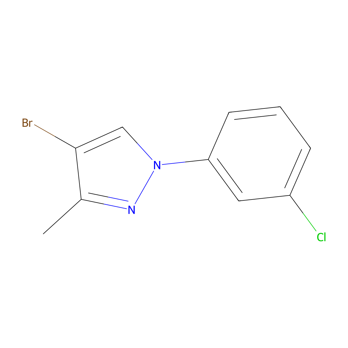 4-bromo-1-(3-chlorophenyl)-3-methyl-1H-pyrazole molecular structure, CAS 2460490-29-1