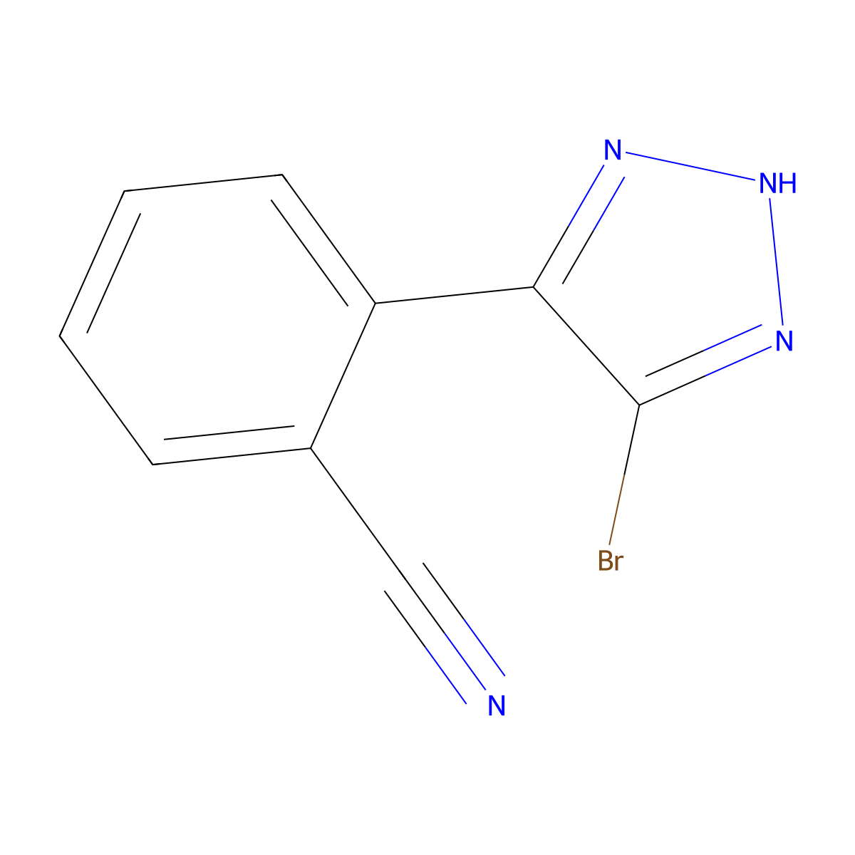2-(4-bromo-1H-1,2,3-triazol-5-yl)benzonitrile molecular structure, CAS 2460490-34-8