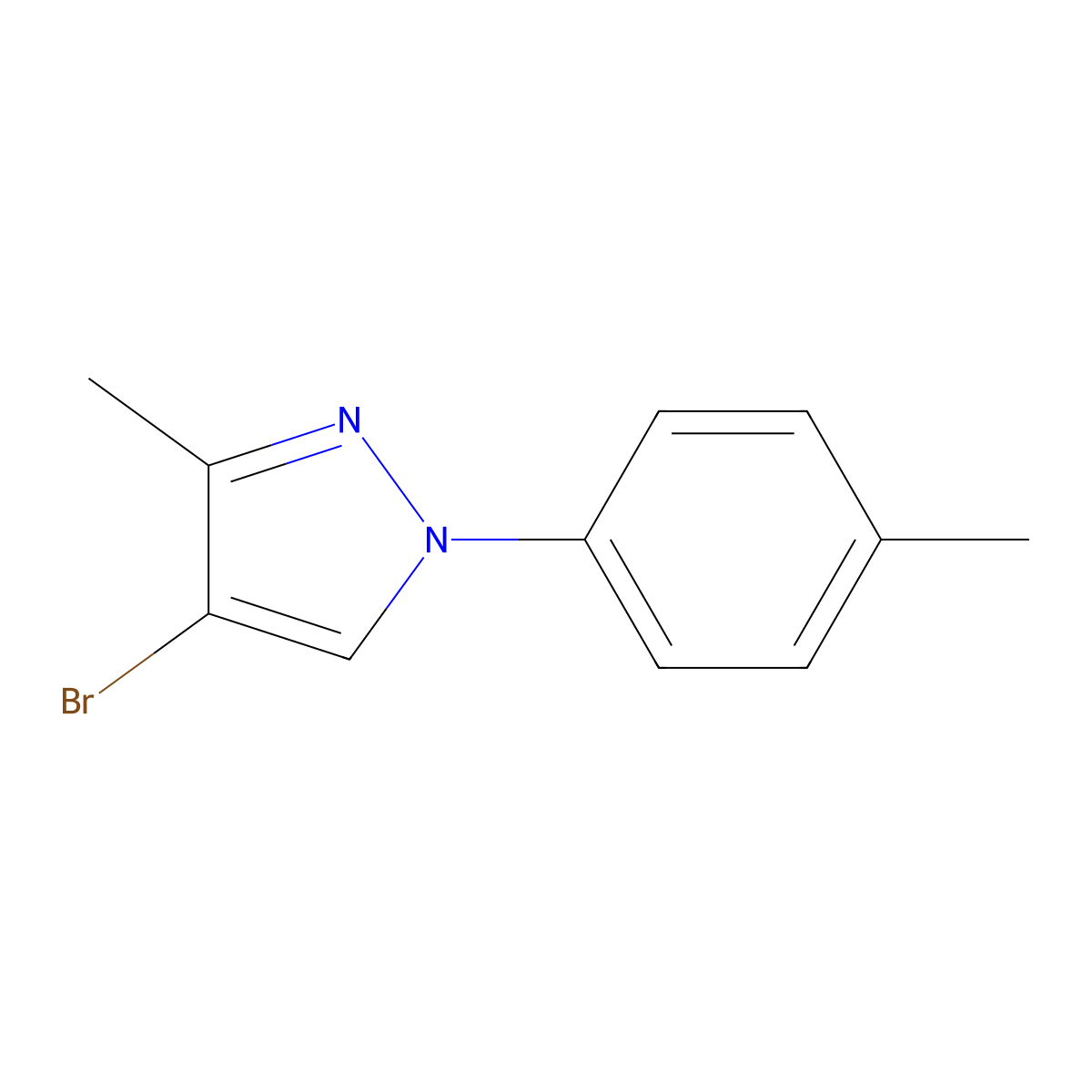 4-bromo-3-methyl-1-(p-tolyl)-1H-pyrazole molecular structure, CAS 2460490-61-1