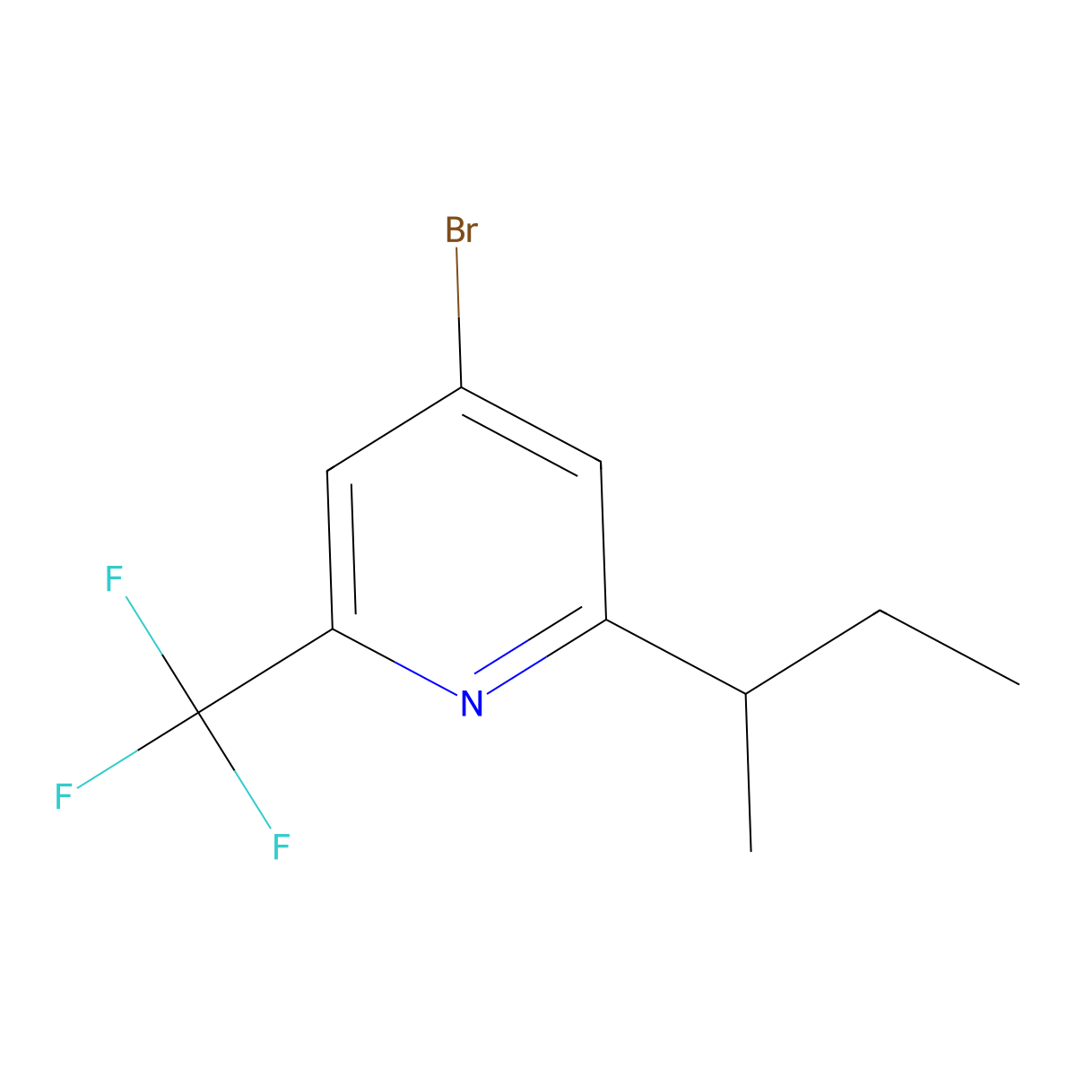 4-Bromo-2-(sec-butyl)-6-(trifluoromethyl)pyridine molecular structure, CAS 2460490-94-0