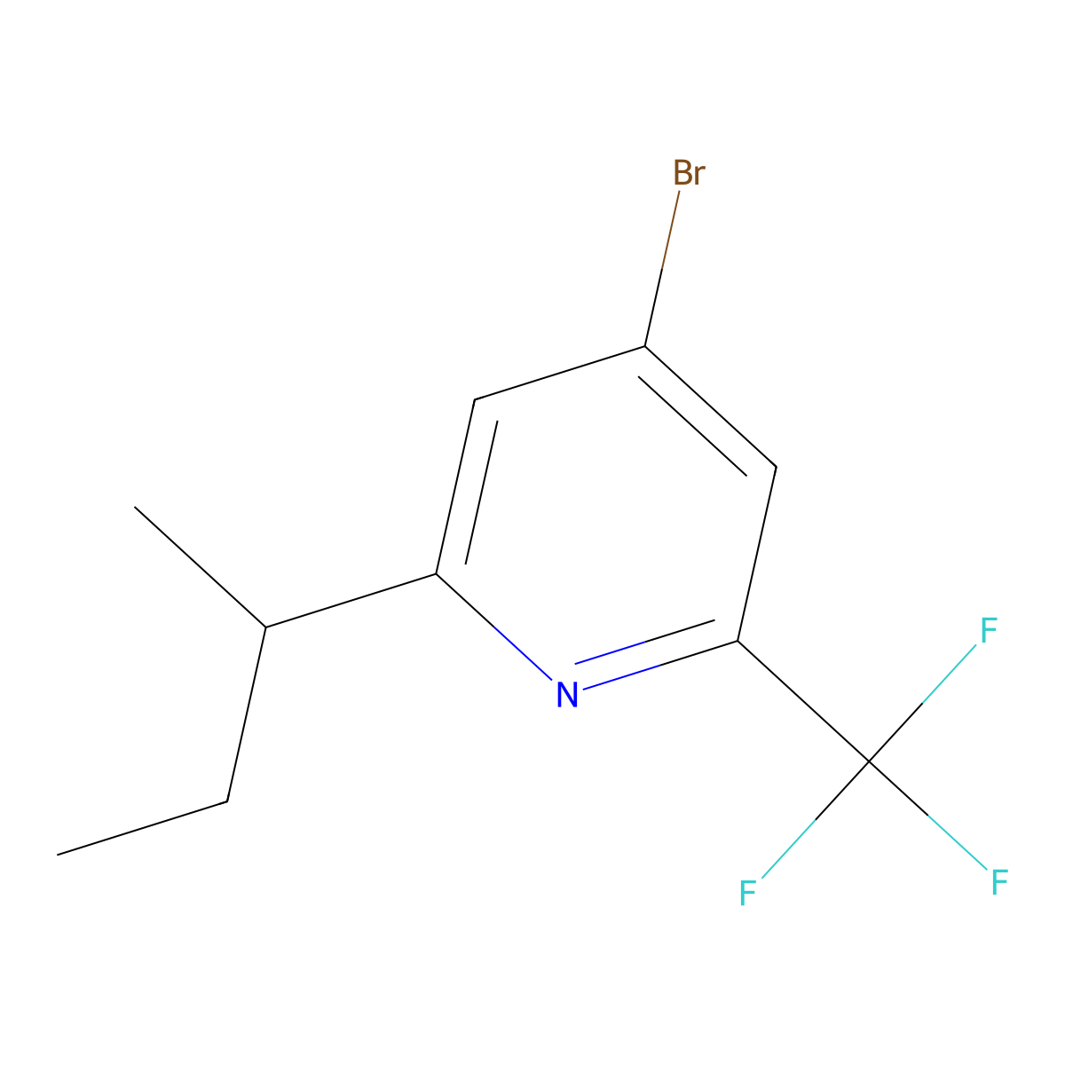 4-Bromo-2-(sec-butyl)-6-(trifluoromethyl)pyridine molecular structure, CAS 2460490-94-0