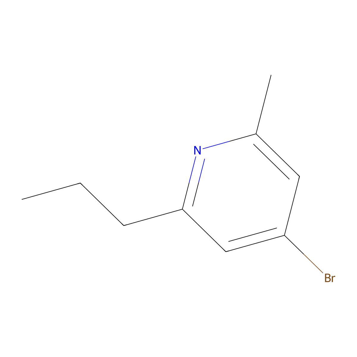 4-Bromo-2-methyl-6-propylpyridine molecular structure, CAS 2460490-99-5