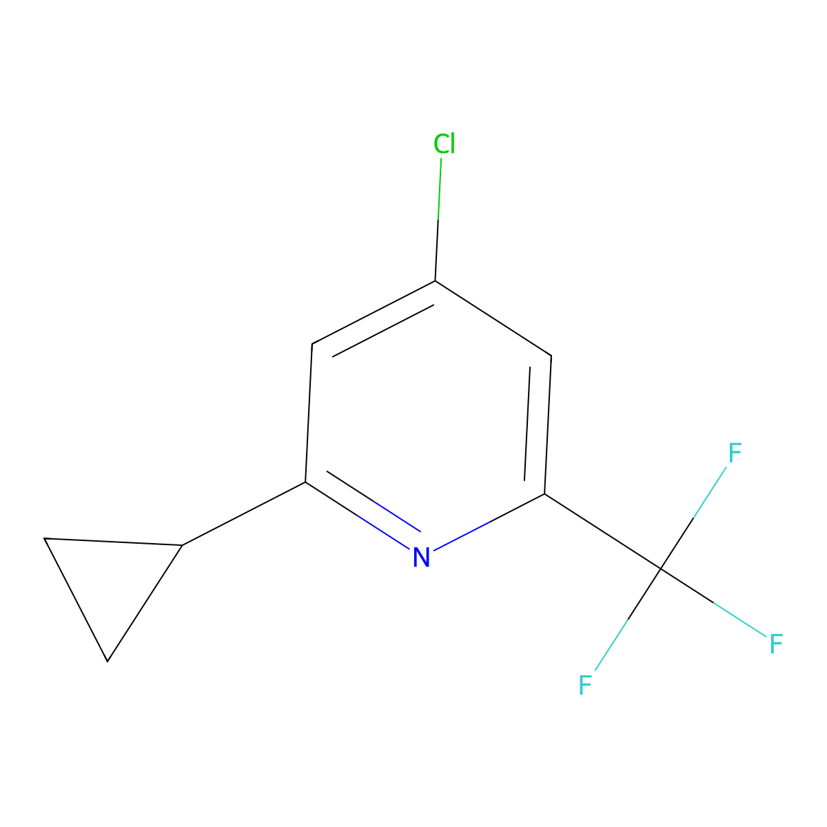 4-Chloro-2-cyclopropyl-6-(trifluoromethyl)pyridine molecular structure, CAS 2460491-11-4