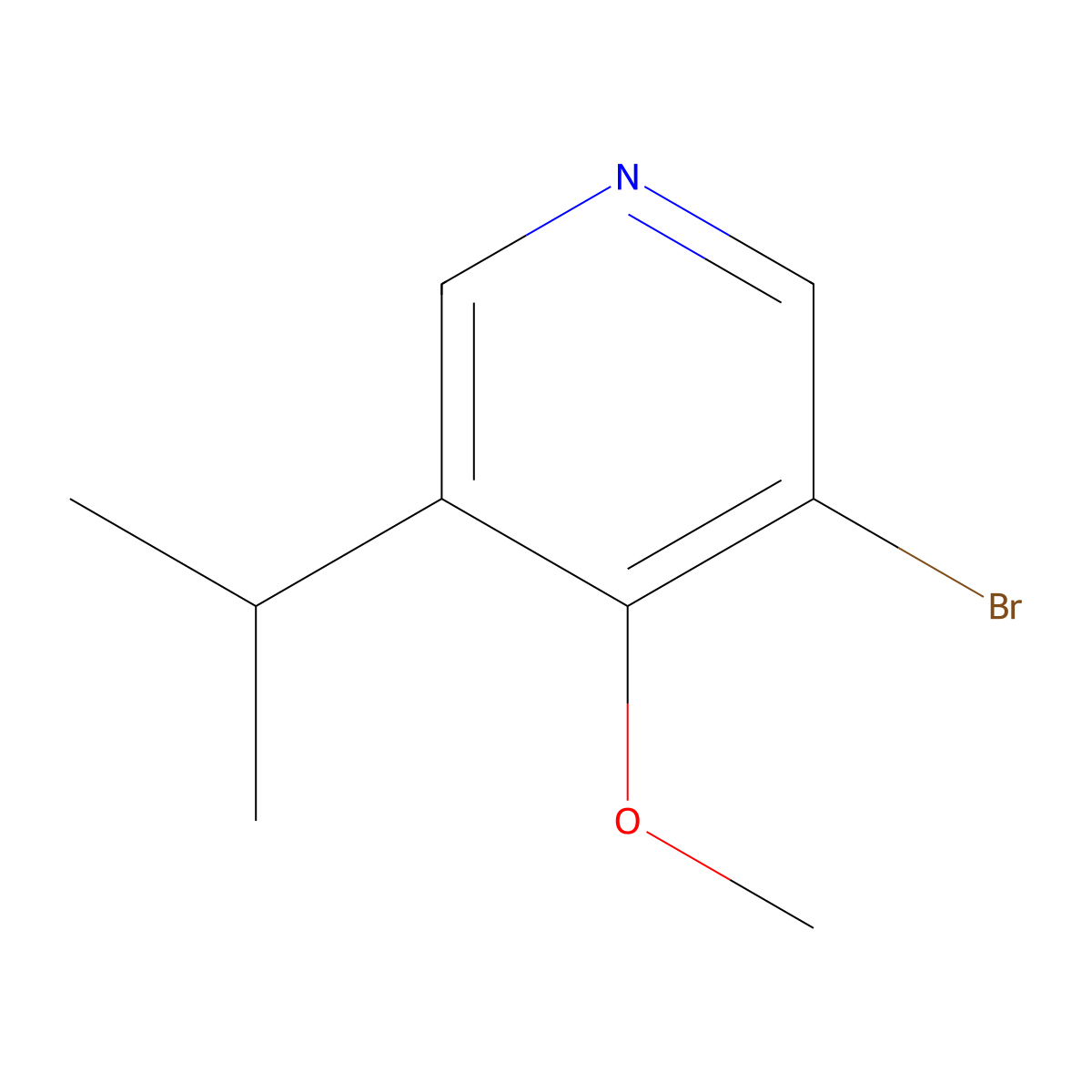 3-Bromo-5-isopropyl-4-methoxypyridine molecular structure, CAS 2460491-36-3