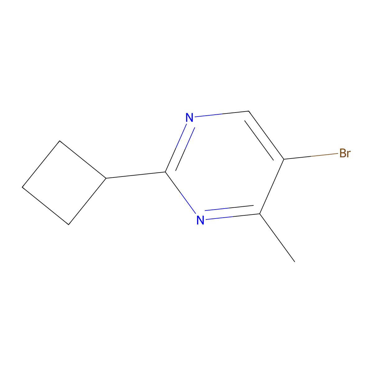 5-Bromo-2-cyclobutyl-4-methylpyrimidine molecular structure, CAS 2460491-37-4