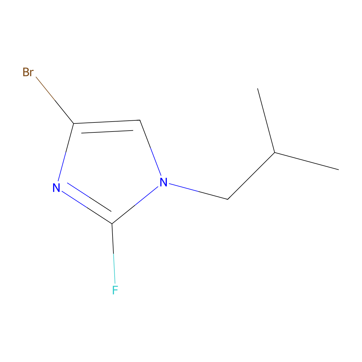 4-bromo-2-fluoro-1-isobutyl-1H-imidazole molecular structure, CAS 2460491-42-1