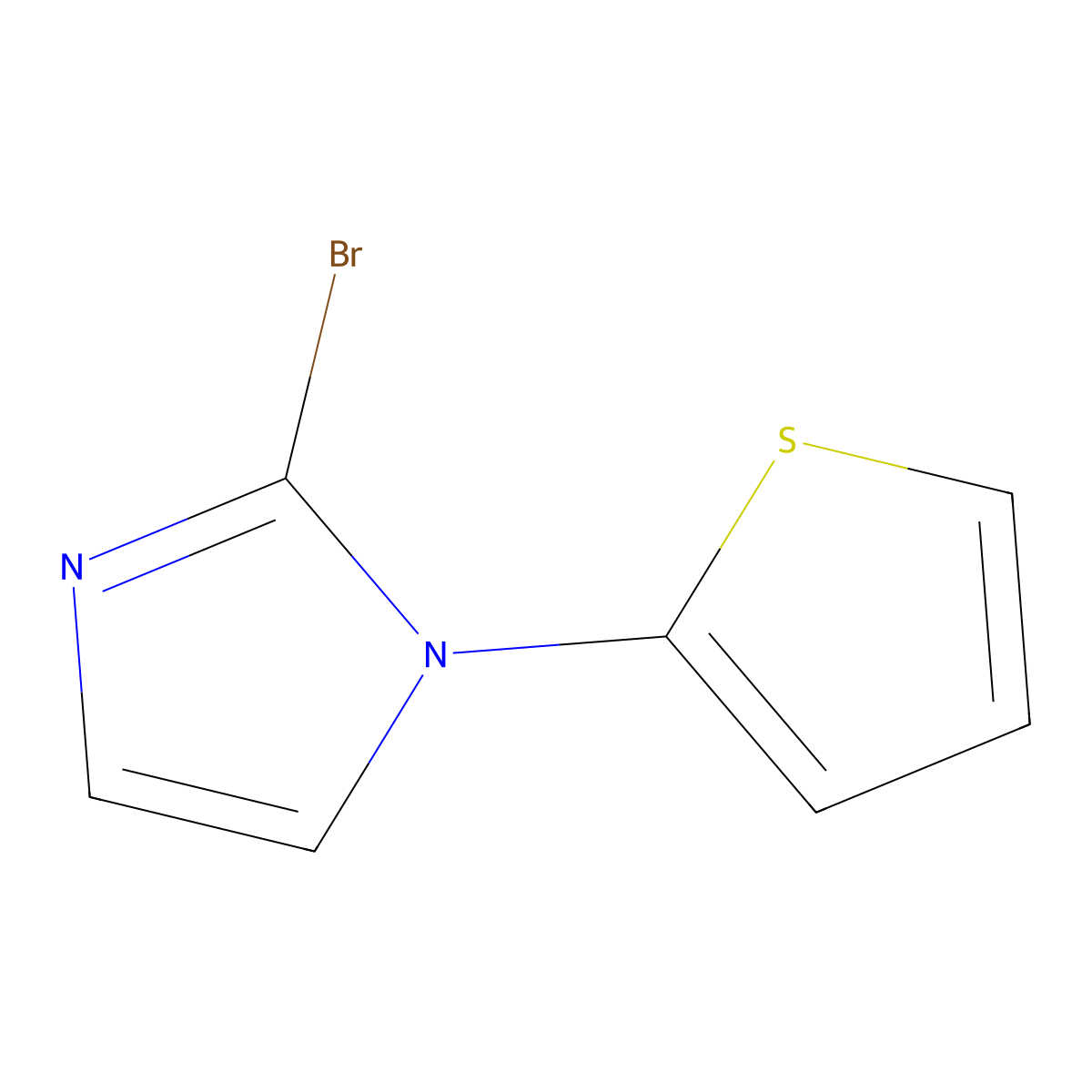 2-bromo-1-(thiophen-2-yl)-1H-imidazole molecular structure, CAS 2460491-45-4